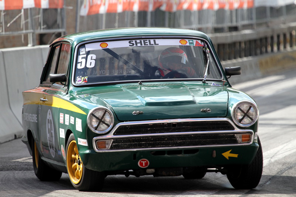 Denne flotte Lotus Cortina havde en fin dag og endte på podiet
(Foto: Motorsporten.dk)